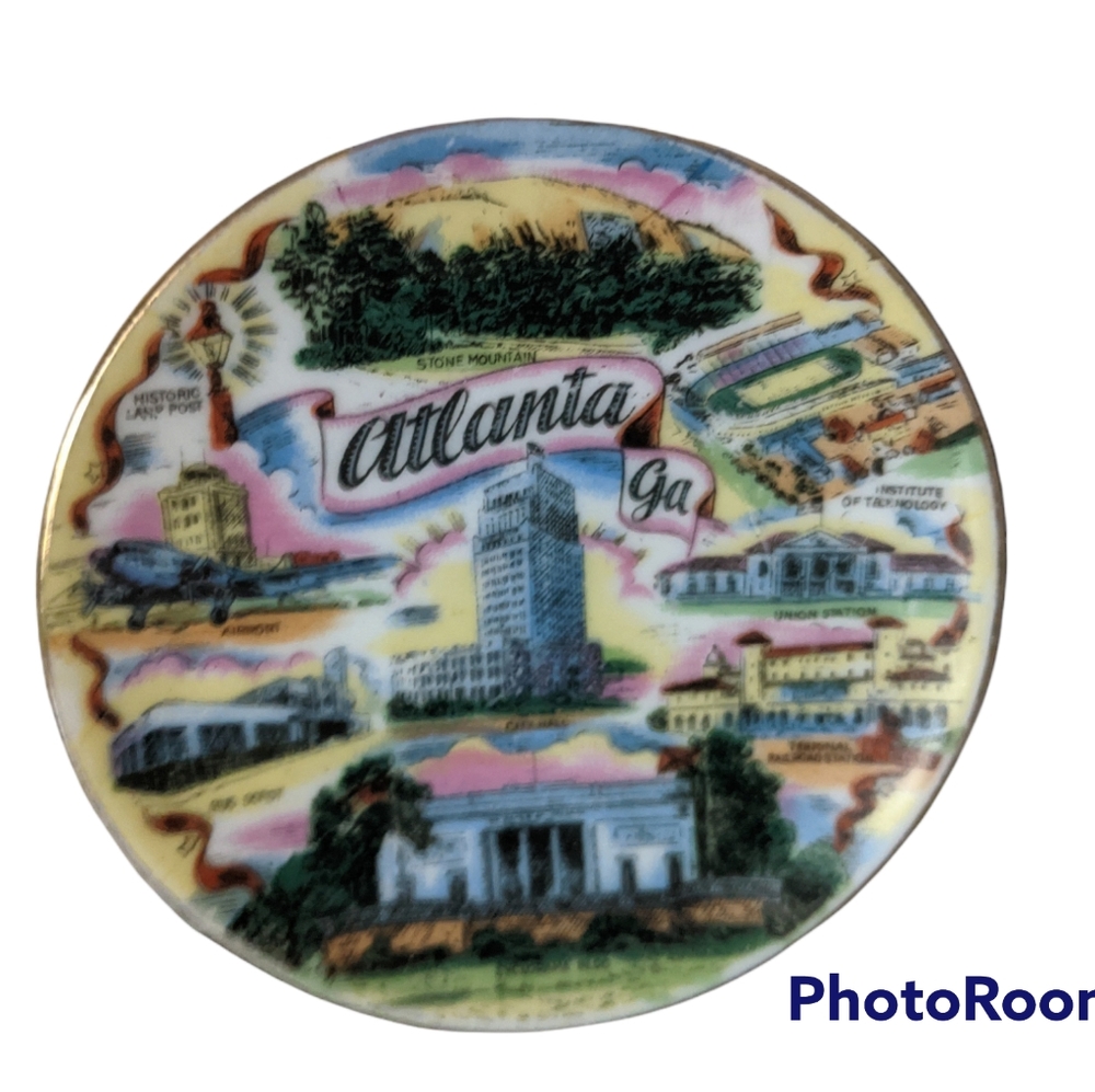 Vintage Ceramic Small Atlanta Souvenir Plate